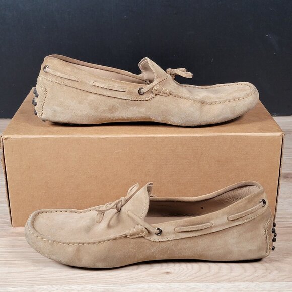 Tods Gommino Driving Loafers Mens Size 10.5 Beige Moccasin Shoes Made In Italy - Picture 2 of 10